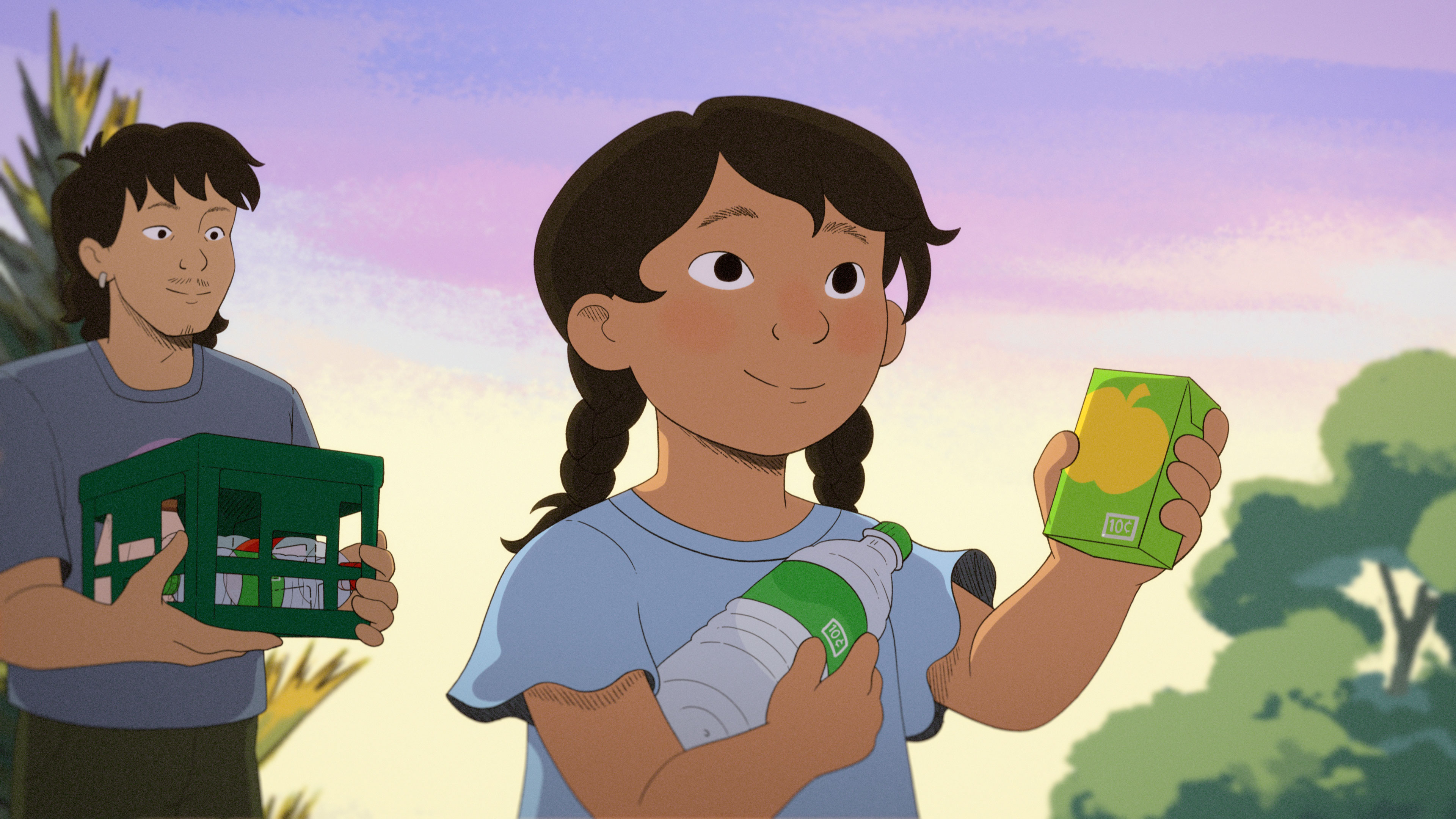 girl holding 10 cent container